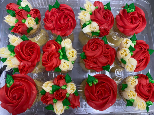 Rose & Tulip cupcakes