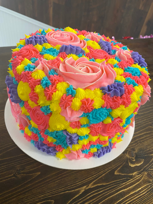8” Flower burst cake