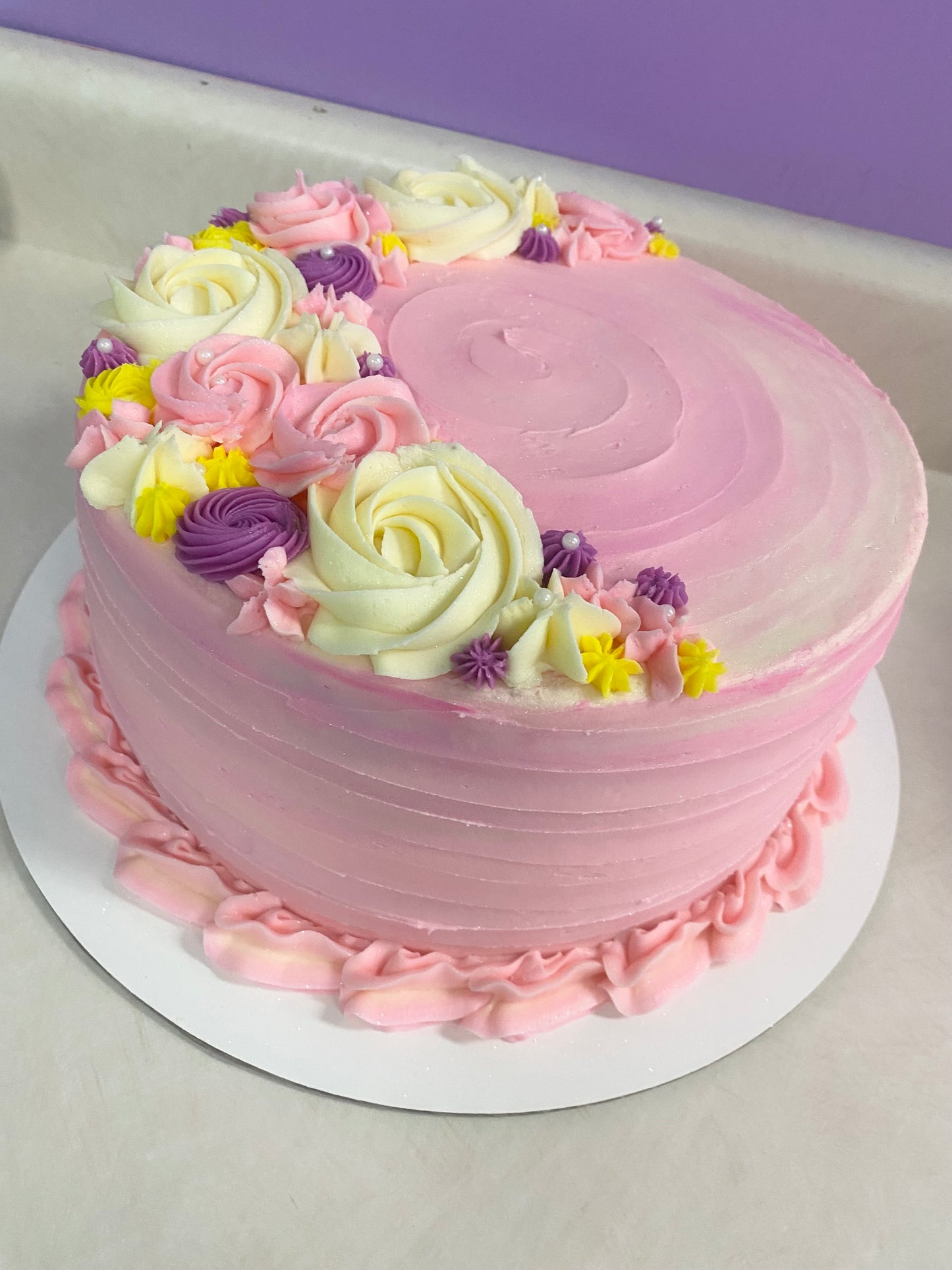 Pink flower cake ￼